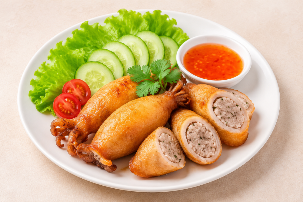 Mực nhồi thịt chiên giòn