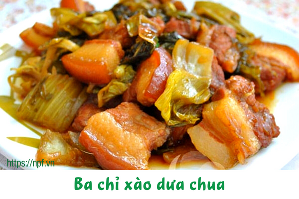 Ba chỉ xào dưa chua