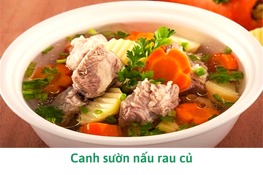 Canh sườn nấu rau củ