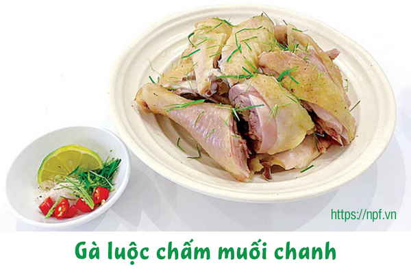 Gà luộc chấm muối chanh