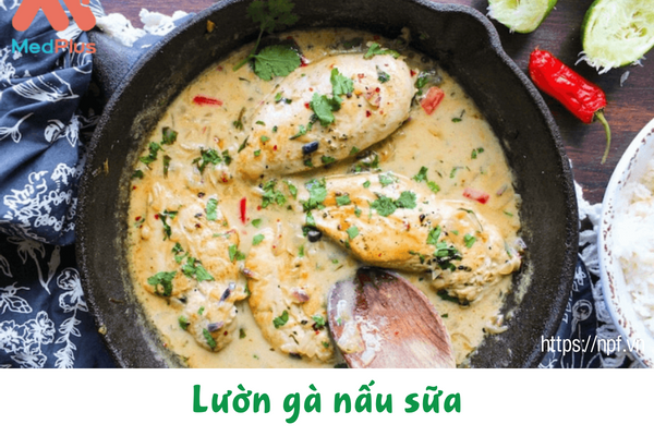 Lườn gà nấu sữa