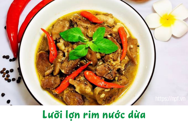 Lưỡi lợn rim nước dừa