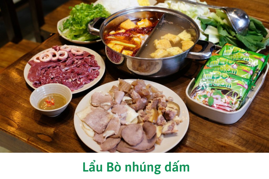 Lẩu bò nhúng dấm