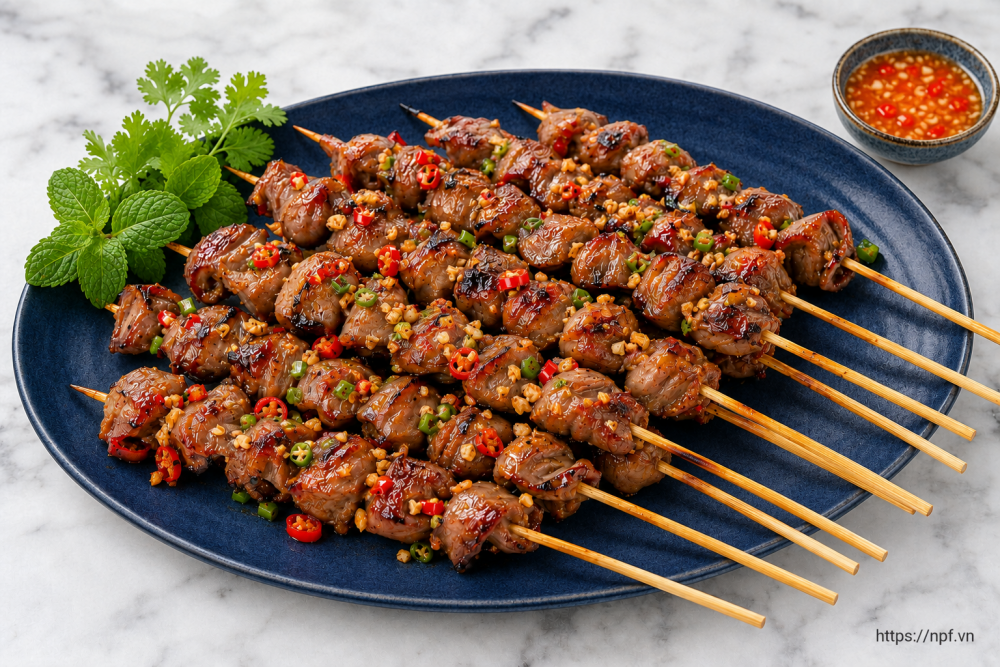 Mề gà nướng tỏi ớt Mề gà nướng tỏi ớt