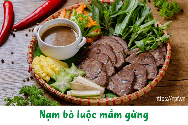 Nạm bò luộc mắm gừng