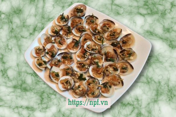 Ngao nướng mỡ hành