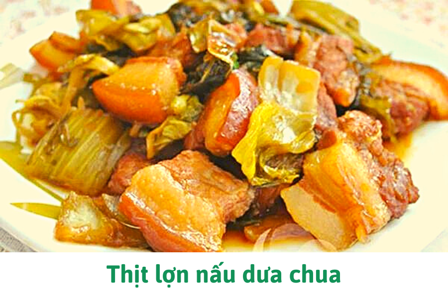 Thịt lợn kho dưa chua