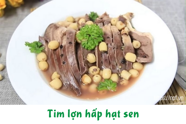 Tim lợn hấp hạt sen