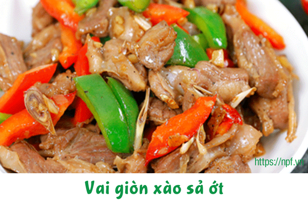 Vai giòn xào sả ớt