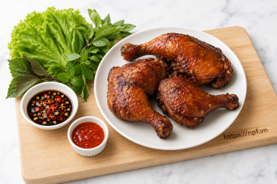 Đùi gà nướng mật ong