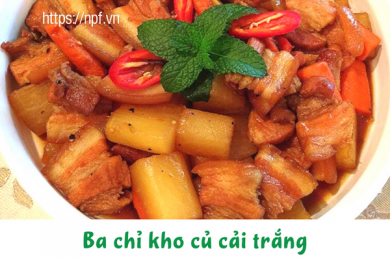 Ba chỉ kho củ cải trắng