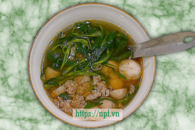 Canh cua khoai sọ rau muống3