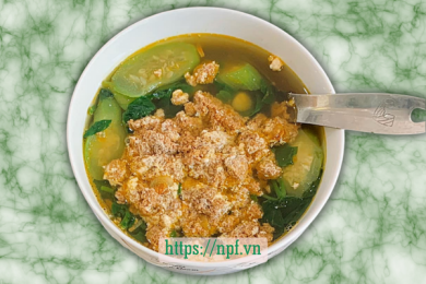 Canh cua mồng tơi mướp 3