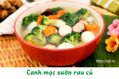 Canh mọc sườn rau củ