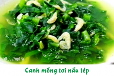 Canh mồng tơi nấu tép