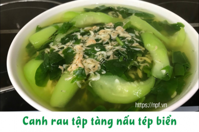 Canh rau tập tàng nấu tép biển