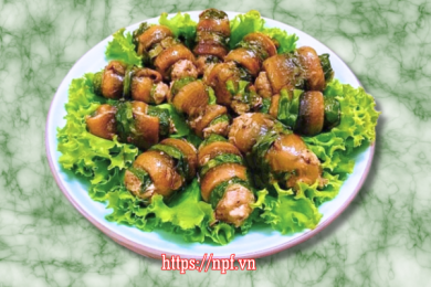 Lươn bọc thịt cuộn lá lốt