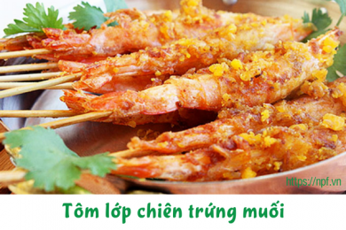 Tôm lớp chiên trứng muối