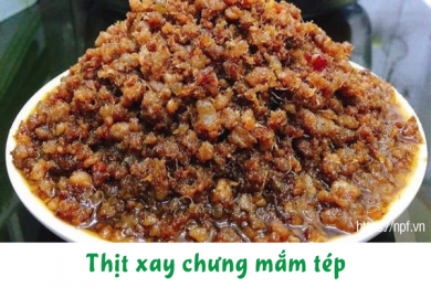 Thịt xay chưng mắm tép